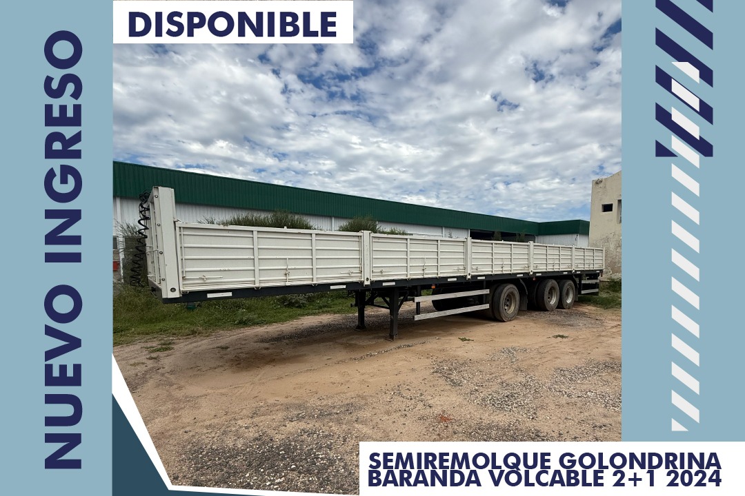 Semirremolque playo 2+1 2024 con baranda volcable en Jun&iacute;n Buenos Aires para carga general